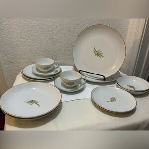 FUKAGAWA Arita, "Golden Wheat" Elegant, 1950s, MCM, Mid-Mod 14 pieces